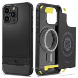 MagSafe Противоударен Калъф за iPhone 15 Pro, Spigen Rugged Armor Case, Черен