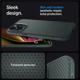 Противоударен Калъф за iPhone 15 Pro, Spigen Liquid Air Case, Зелен (8)