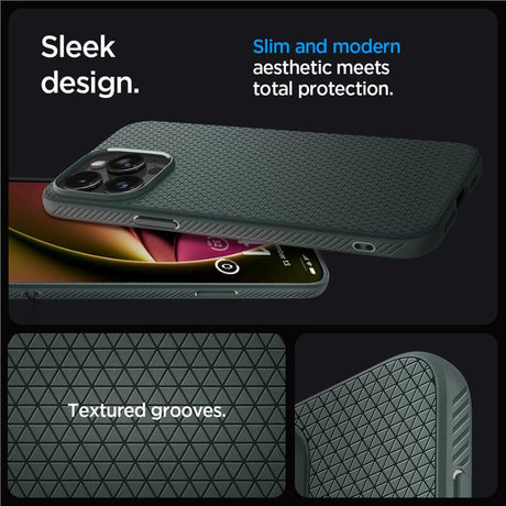 Противоударен Калъф за iPhone 15 Pro, Spigen Liquid Air Case, Зелен (8)