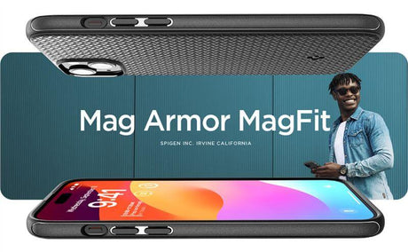 Magsafe Противоударен Калъф за iPhone 15 Plus, Spigen Mag Armor Case, Черен (6)