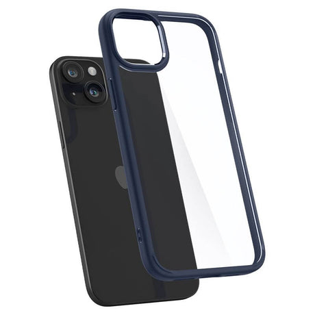 Противоударен Калъф за iPhone 15, Spigen Ultra Hybrid Case, Тъмно Син (4)