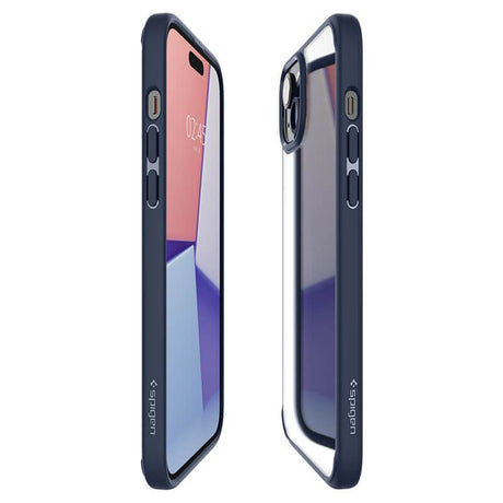 Противоударен Калъф за iPhone 15, Spigen Ultra Hybrid Case, Тъмно Син (6)