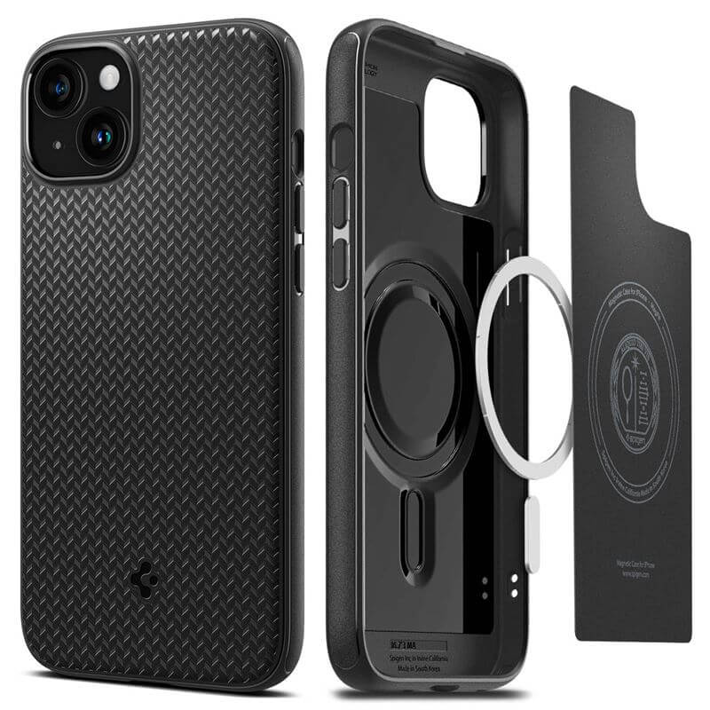 Magsafe Противоударен Калъф за iPhone 15 Plus, Spigen Mag Armor Case, Черен