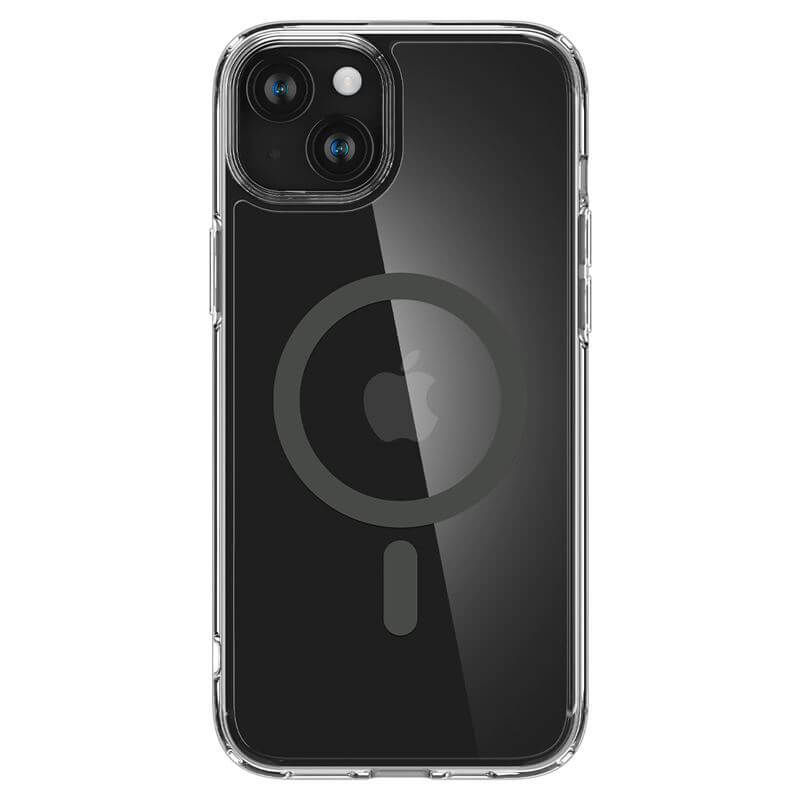 Magsafe Противоударен Калъф за iPhone 15, Spigen Ultra Hybrid Case, Сив (2)
