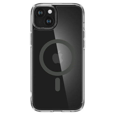 Magsafe Противоударен Калъф за iPhone 15, Spigen Ultra Hybrid Case, Сив (2)