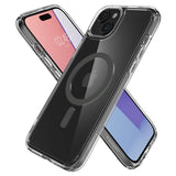 Magsafe Противоударен Калъф за iPhone 15, Spigen Ultra Hybrid Case, Сив (4)