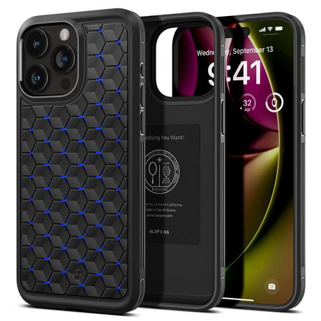 Противоударен Калъф за iPhone 15 Pro Max, Spigen Cryo Armor Case, Черен