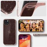 Блестящ Калъф за iPhone 15 Plus, Spigen Liquid Crystal Glitter Quartz Case, Розов (9)