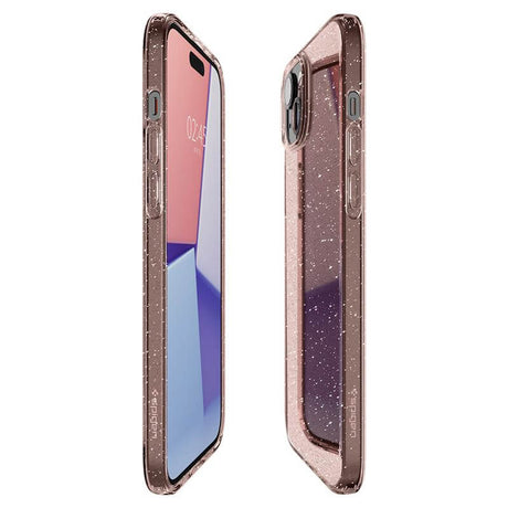 Блестящ Калъф за iPhone 15 Plus, Spigen Liquid Crystal Glitter Quartz Case, Розов (8)
