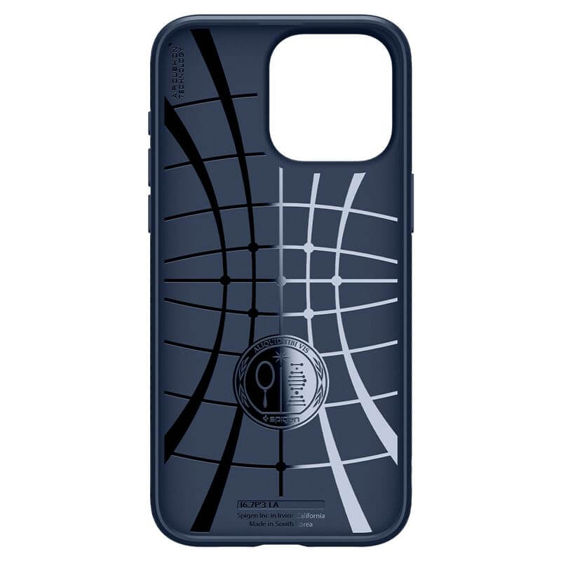 Противоударен Калъф за iPhone 15 Pro Max, Spigen Liquid Air Case, Син (4)