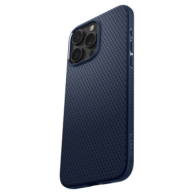 Противоударен Калъф за iPhone 15 Pro Max, Spigen Liquid Air Case, Син (6)