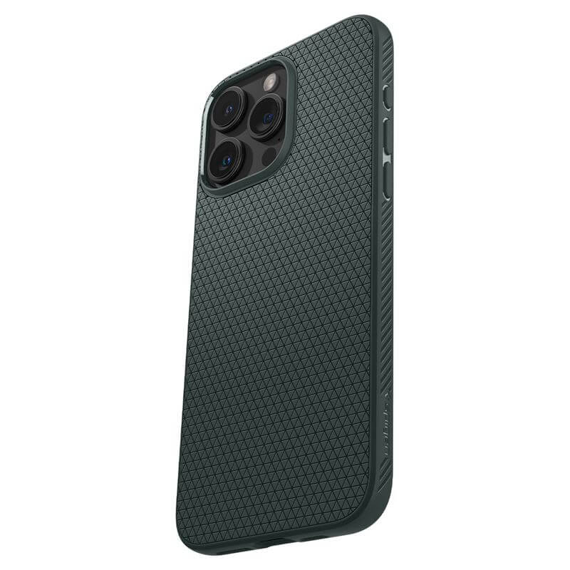 Противоударен Калъф за iPhone 15 Pro Max, Spigen Liquid Air Case, Зелен (6)