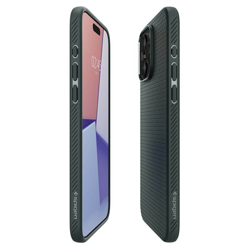Противоударен Калъф за iPhone 15 Pro Max, Spigen Liquid Air Case, Зелен (7)