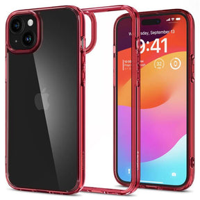 Противоударен Калъф за iPhone 15 Plus, Spigen Ultra Hybrid Case, Червен