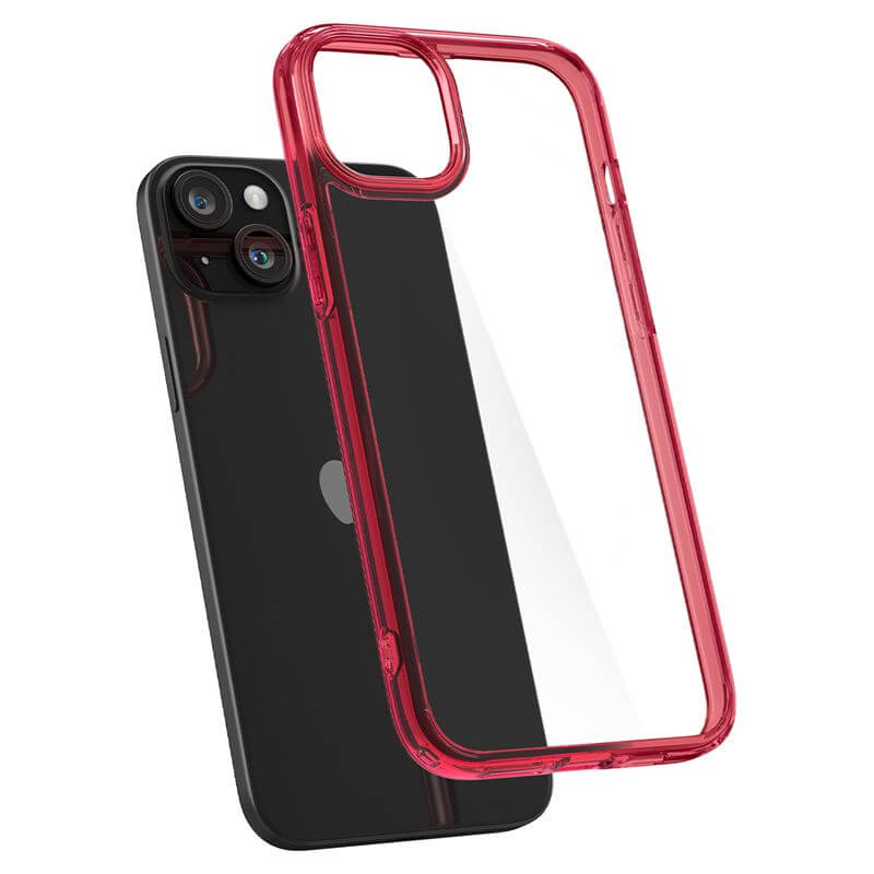 Противоударен Калъф за iPhone 15 Plus, Spigen Ultra Hybrid Case, Червен (4)