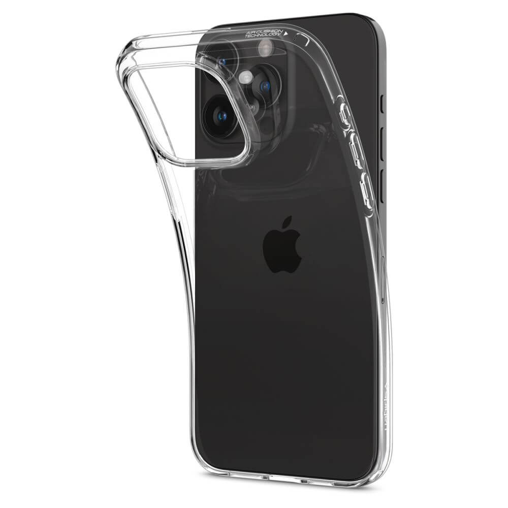 Противоударен Силиконов Калъф за iPhone 15 Pro, Spigen Liquid Crystal Case, Прозрачен (3)
