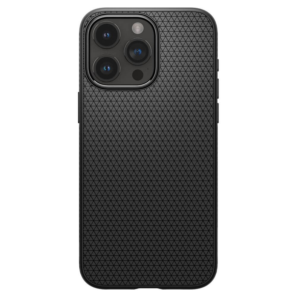 Противоударен Калъф за iPhone 15 Pro, Spigen Liquid Air Case, Черен (2)