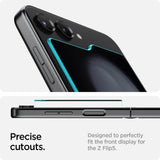 Протектор за Външния Дисплей на Samsung Z Flip 5, Spigen EZ Fit Glass 2бр., Прозрачен (6)
