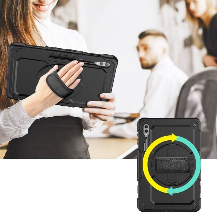 Калъф с Дръжка за Samsung Tab S10/S9/S8 Ultra 14.6", Tech-Protect Solid360 Case, Черен (5)