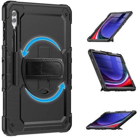 Калъф с Дръжка за Samsung Tab S9 FE Plus, Tech-Protect Solid360 Case, Черен (6)