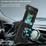 Калъф с Поставка за Samsung Z Flip 5, GKK KickStand Case, Черен (4)