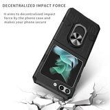 Калъф с Поставка за Samsung Z Flip 5, GKK KickStand Case, Черен (3)