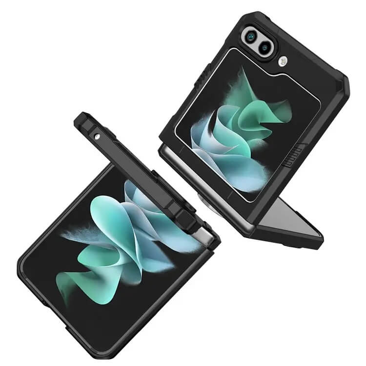 Калъф с Поставка за Samsung Z Flip 5, GKK KickStand Case, Черен (8)