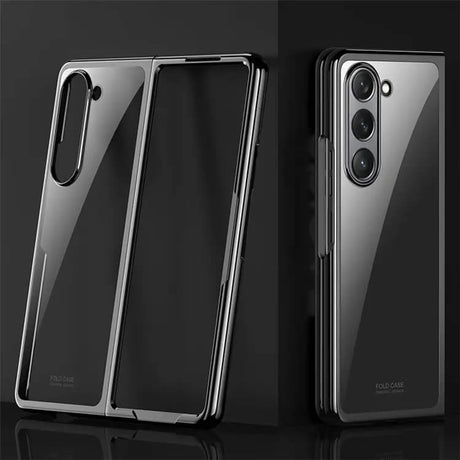 Калъф с Цветна Рамка за Samsung Z Fold 5, Electroplating Case, Черен