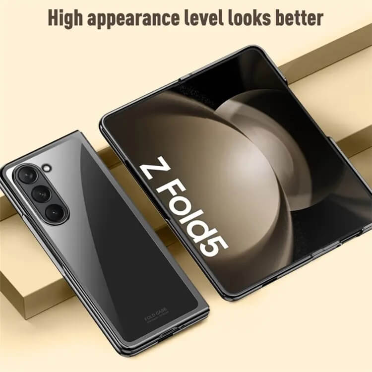 Калъф с Цветна Рамка за Samsung Z Fold 5, Electroplating Case, Черен (4)