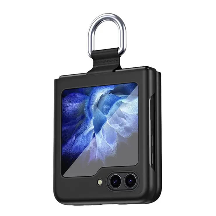 Матов Калъф с Пръстен за Samsung Galaxy Z Flip 5, GKK Ring Case, Черен (3)