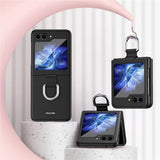 Матов Калъф с Пръстен за Samsung Galaxy Z Flip 5, GKK Ring Case, Черен (2)