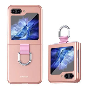 Матов Калъф с Пръстен за Samsung Galaxy Z Flip 5, GKK Ring Case, Розов