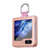 Матов Калъф с Пръстен за Samsung Galaxy Z Flip 5, GKK Ring Case, Розов (3)