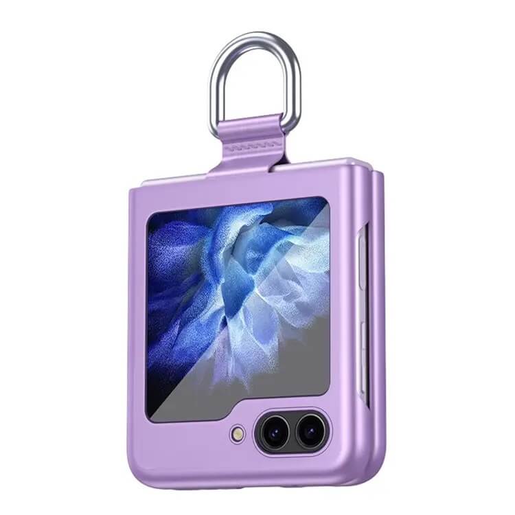 Матов Калъф с Пръстен за Samsung Galaxy Z Flip 5, GKK Ring Case, Лилав (3)