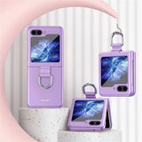 Матов Калъф с Пръстен за Samsung Galaxy Z Flip 5, GKK Ring Case, Лилав (2)