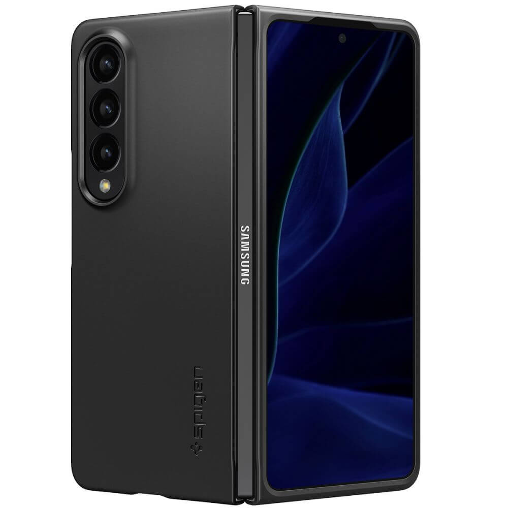 Тънък Матов Калъф за Samsung Z Fold 5, Spigen AirSkin Case, Черен (2)