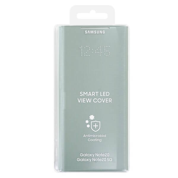 Оригинален Активен Калъф за Samsung Note 20, Led View Cover Book Case EF-NN980PMEGEU, Резедав (5)