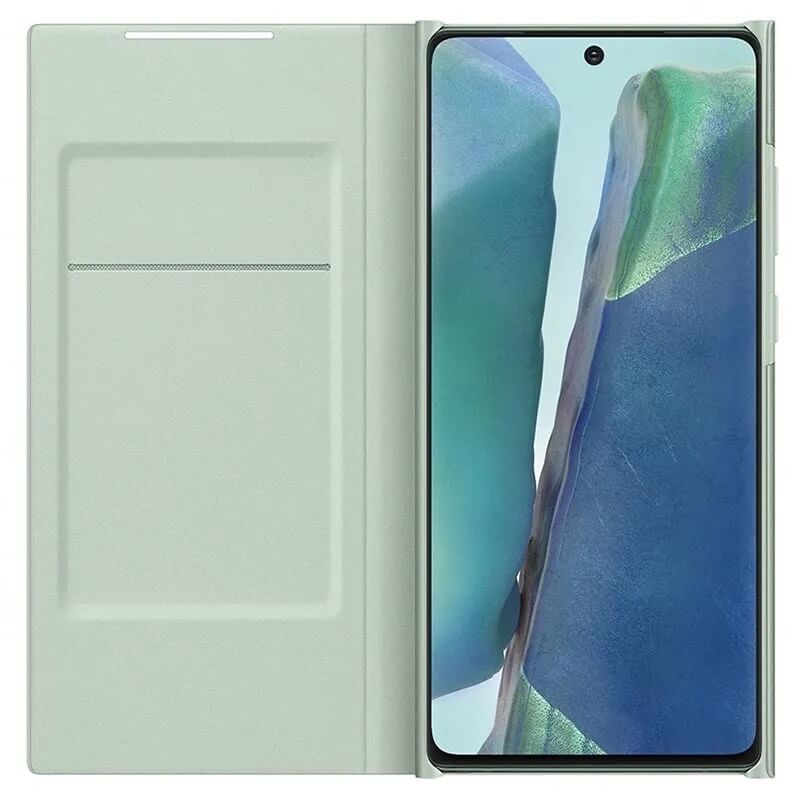 Оригинален Активен Калъф за Samsung Note 20, Led View Cover Book Case EF-NN980PMEGEU, Резедав (4)