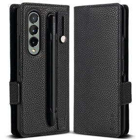 Калъф с S-Pen Поставка за Samsung Z Fold 4, Ringke Folio Signature Case, Черен