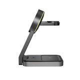 Безжично Зарядно MagSafe 3в1 за iPhone, Tech-Protect Magnetic Charger 15W, Черен (2)