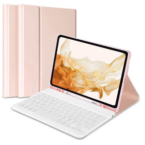 Калъф с Клавиатура за Samsung Tab A8 10.5, Tech-Protect Bluetooth Keyboard Case, Розов