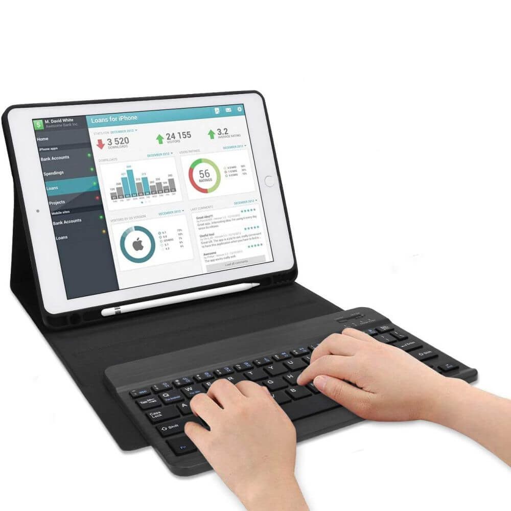 Калъф с Клавиатура за Samsung Tab A8 10.5, Tech-Protect Bluetooth Keyboard Case, Черен (3)