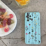 Силиконов Дамски Калъф за Samsung A14, Tech-Protect Floral Case, Син (2)