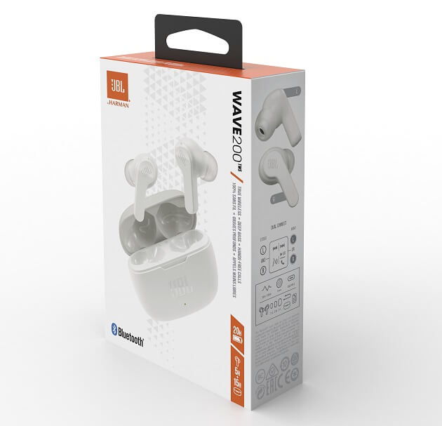 Безжични Слушалки, JBL Wave 200 TWS Handsfree Bluetooth, Бял (7)