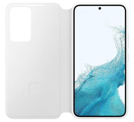 Оригинален Активен Калъф за Samsung S22 Clear View Cover Book Case EF-ZS901CWEGEE, Бял (3)