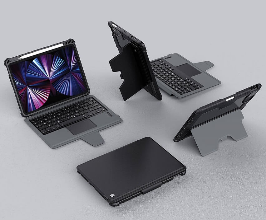 Калъф с Клавиатура за iPad 9/ 8/ 7 10.2, Nillkin Keyboard Case, Черен (6)