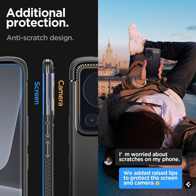 Противоударен Калъф за Xiaomi 13 Lite, Spigen Rugged Armor Case, Черен (8)