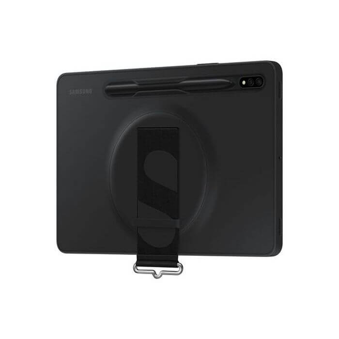 Оригинален Калъф с Дръжка за Samsung Tab S8 / S7, Strap Cover Case EF-GX700CBEGWW, Черен (2)