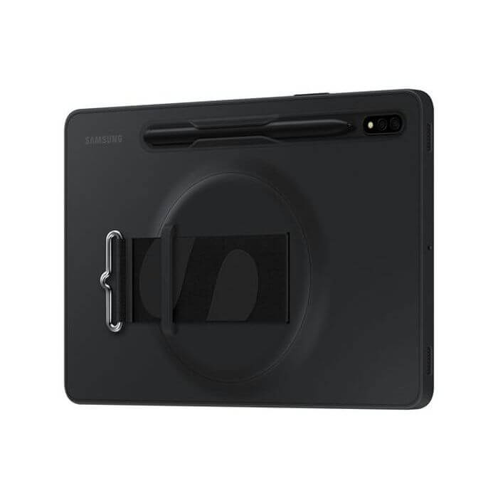 Оригинален Калъф с Дръжка за Samsung Tab S8 / S7, Strap Cover Case EF-GX700CBEGWW, Черен (3)