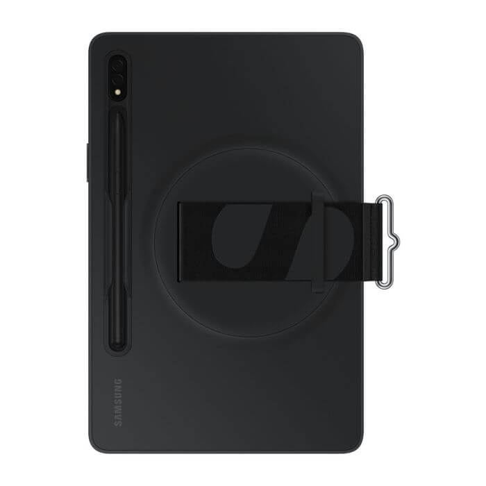 Оригинален Калъф с Дръжка за Samsung Tab S8 / S7, Strap Cover Case EF-GX700CBEGWW, Черен